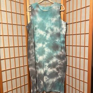 SONOMA Sleeveless Tie-Dye Blue Gray Dress Size XXL